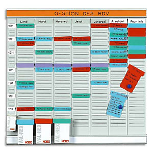 NOBO Planning OFFICE PLANNER 7 bandes de 24 fiches indice 2 + 1 band index