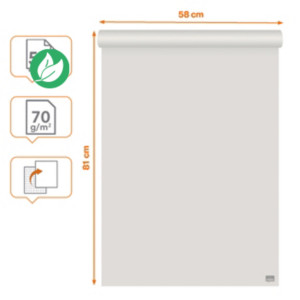 Nobo Recharge chevalet papier blanc 70g - 1 face uni / 1 face quadrillé - L.58 x H.81 cm - Bloc 50 feuilles Nobo Recharge chevalet papier blanc 70g - 1 face uni / 1 face quadrillé - L.58 x H.81 cm - Bloc 50 feuilles
