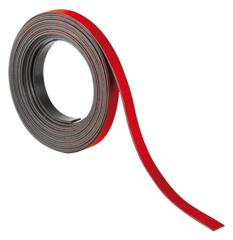 Nobo Ruban magnétique 0.5 cm X 2 m  - Rouge - Lot de 12