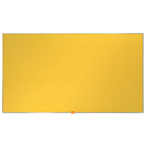 Nobo Tablón de fieltro, formato panorámico, marco de aluminio, 1229 x 698 mm, amarillo