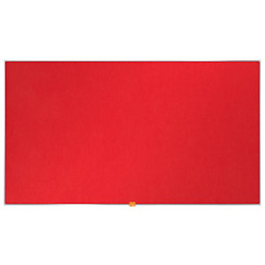 Nobo Tablón de fieltro, formato panorámico, marco de aluminio, 1229 x 698 mm, rojo