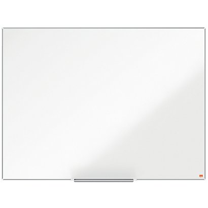 Nobo Tableau blanc laqué Nano Clean - Surface magnétique - Cadre Aluminium - L.120 x H.90 cm - 1