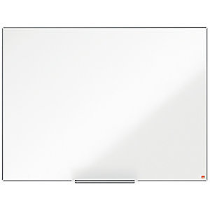 Nobo Tableau blanc mural en acier laqué magnétique Nano Clean - Cadre en aluminium 6 mm - 120 x 90 cm