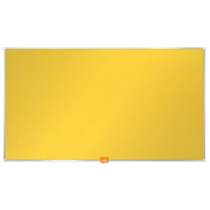 Nobo Tablón de fieltro, formato panorámico, marco de aluminio, 721 x 411 mm, amarillo Nobo Tablón de fieltro, formato panorámico, marco de aluminio, 721 x 411 mm, amarillo