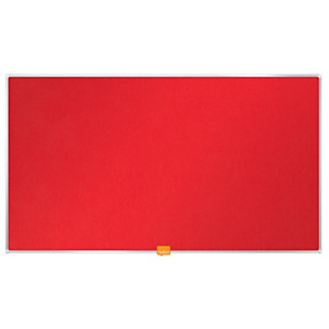 Nobo Tablón de fieltro, formato panorámico, marco de aluminio, 721 x 411 mm, rojo Nobo Tablón de fieltro, formato panorámico, marco de aluminio, 721 x 411 mm, rojo
