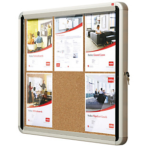 Nobo Vitrina de interior con puerta batiente y fondo corcho 6 hojas A4 Nobo Vitrina de interior con puerta batiente y fondo corcho 6 hojas A4