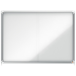 Nobo Vitrina de interior con puertas correderas y fondo metálico 18 hojas A4 Nobo Vitrina de interior con puertas correderas y fondo metálico 18 hojas A4