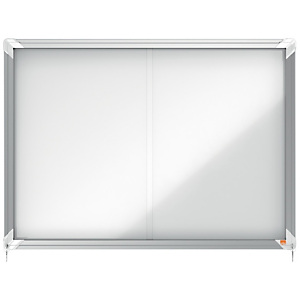 Nobo Vitrina de interior con puertas correderas y fondo metálico 8 hojas A4 Nobo Vitrina de interior con puertas correderas y fondo metálico 8 hojas A4