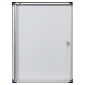 Nobo Vitrina de interior extraplana con puerta batiente y fondo metálico 4 hojas A4 Nobo Vitrina de interior extraplana con puerta batiente y fondo metálico 4 hojas A4