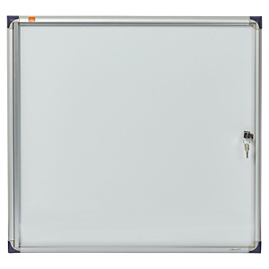 Nobo Vitrina de interior extraplana con puerta batiente y fondo metálico 6 hojas A4 Nobo Vitrina de interior extraplana con puerta batiente y fondo metálico 6 hojas A4