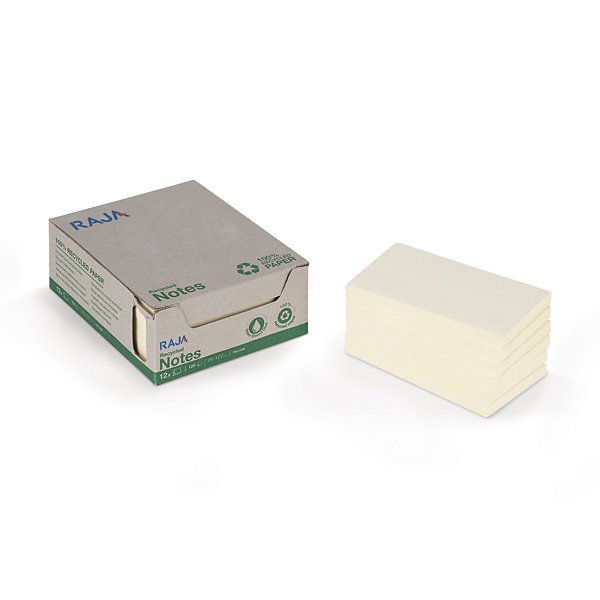 Note jaune clair 100 % recyclée RAJA 76 x 127 mm - 3