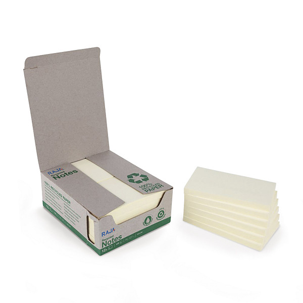 Note jaune clair 100 % recyclée RAJA 76 x 127 mm - 1