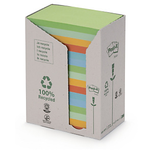 Notes papier recyclé coloris assortis 76 x 127 mm Post-it®