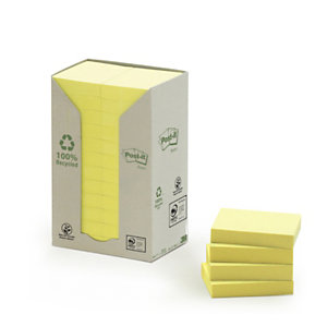 Notes papier recycle jaune 38 x 51 mm Post-it®