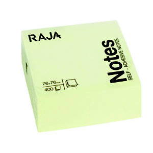 Notes Raja, 12 blocs de 100 feuilles, 76x76mm, coloris jaune pastel