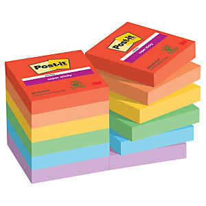 Notes repositionnables Collection Playful Post-it, 12 blocs 47,6 x 47,6 mm