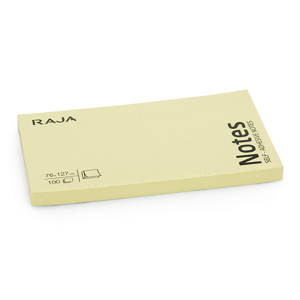 Notes repositionnables RAJA jaunes 76 x 127 mm 100 feuilles - 1