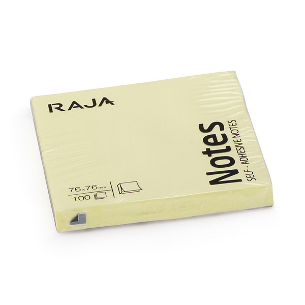 Notes repositionnables RAJA jaunes 76 x 76 mm 100 feuilles - 1