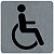 NOVAP Plaquette normalisée de signalisation en alu brossé, toilettes pour handicapé 10 x 10 cm - 1