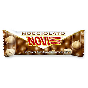 NOVI Barretta Nocciolato al Gianduja, Cioccolata Gianduja con Nocciole intere, 30 g