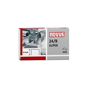 NOVUS Punti metallici 24/8, Passo 12,6 mm, Gamba 8 mm (confezione 1.000 pezzi)
