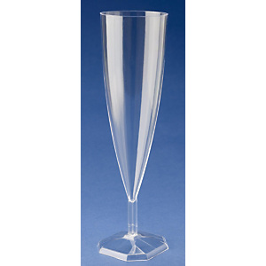 NUPIK Copas flauta de champán de plástico desechables de gran calidad en color plata de 140 ml 180 mm, paquete de 6 NUPIK Copas flauta de champán de plástico desechables de gran calidad en color plata de 140 ml 180 mm, paquete de 6