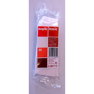 NUPIK Cucharillas de café desechables de plástico blancas, paquete de 25 NUPIK Cucharillas de café desechables de plástico blancas, paquete de 25