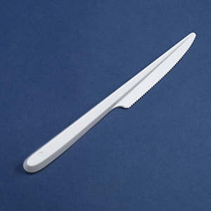 NUPIK Cuchillo desechable de plástico blanco, pack de 25 NUPIK Cuchillo desechable de plástico blanco, pack de 25