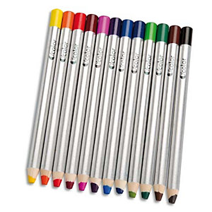 O COLOR O'COLOR Boîte 12 crayons coul gros module pour ardoises et tableau effaçables à sec 180X12 mm, mine 8 mm