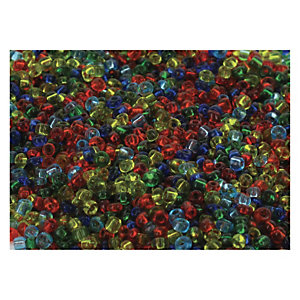 O COLOR O'COLOR Bocal de 500 perles de rocailles transparentes, diamètre 2,5mm, couleurs assorties