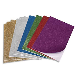 O COLOR O'COLOR Lot de 10 feuilles mousse adhésive 20x30cm 3 or, 3 argent, 1 Rouge, 1 Verte, 1 Bleu et 1 Violet