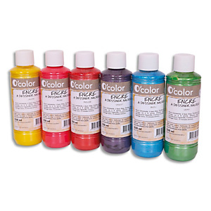 O'COLOR O COLOR Lot de 6 flacons 250ml d'encre à dessiner nacrée, couleurs assorties O'COLOR O COLOR Lot de 6 flacons 250ml d'encre à dessiner nacrée, couleurs assorties