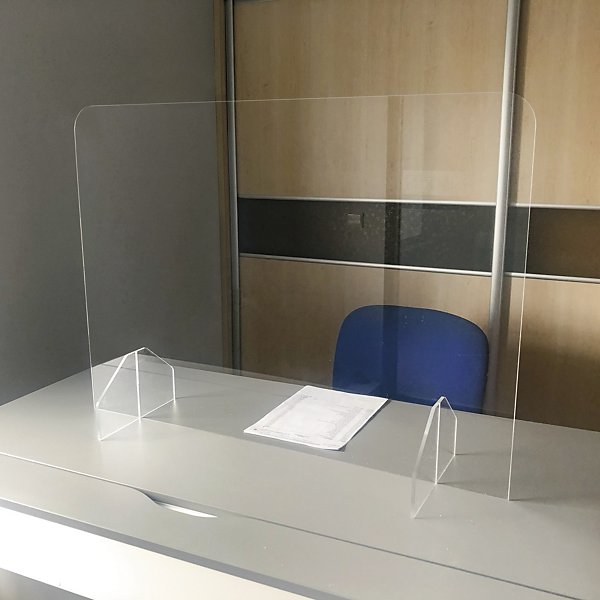 Ochranná stena z plexiskla 650 x 650 mm s otvorom - 2