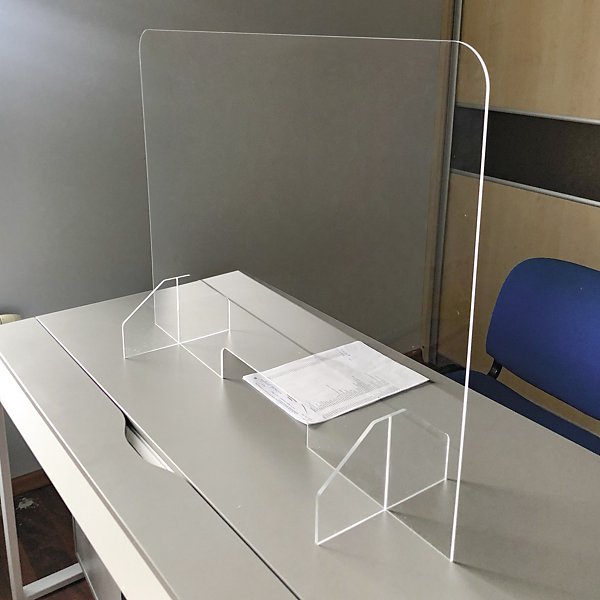 Ochranná stena z plexiskla 650 x 650 mm s otvorom - 4