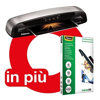 Offerta 1 Plastificatrice Fellowes Saturn 3i A3 + 100 Pouches A4