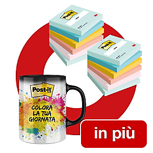 Offerta 2 pack da 6 blocchetti da 100 foglietti riposizionabili Post-it® 76 x 76 mm, colori Beachside + 1 tazza termosensibile cambia colore compresa nel prezzo Offerta 2 pack da 6 blocchetti da 100 foglietti riposizionabili Post-it® 76 x 76 mm, colori Beachside + 1 tazza termosensibile cambia colore compresa nel prezzo