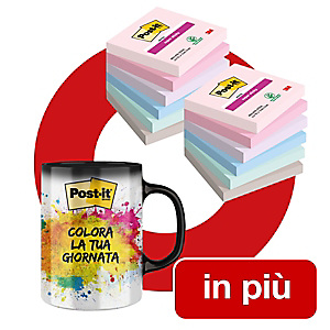 Offerta 2 pack da 6 blocchetti da 90 foglietti riposizionabili Post-it® Super Sticky 76 x 76 mm, colori Soulful + 1 tazza termosensibile cambia colore compresa nel prezzo Offerta 2 pack da 6 blocchetti da 90 foglietti riposizionabili Post-it® Super Sticky 76 x 76 mm, colori Soulful + 1 tazza termosensibile cambia colore compresa nel prezzo