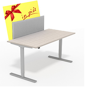 Offerta Linea Work Ergo-System Scrivania elettrica regolabile in altezza, 160 x 80 x 70-120 cm, Rovere + Pannello fonoassorbente grigio alluminio compreso nel prezzo Offerta Linea Work Ergo-System Scrivania elettrica regolabile in altezza, 160 x 80 x 70-120 cm, Rovere + Pannello fonoassorbente grigio alluminio compreso nel prezzo