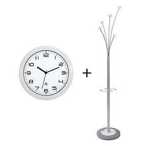 Offerta Orologio Easy Time + Appendiabiti Festy, Colore Bianco Offerta Orologio Easy Time + Appendiabiti Festy, Colore Bianco