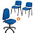 Offerta sedia "Swing" + coppia sedie attesa impilabili colore blu - 1