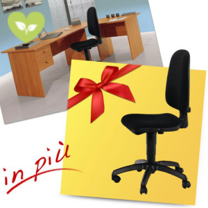 Offerta speciale: 1 postazione lavoro "Home Office" colore noce + 1 sedia operativa "Denise" nera Offerta speciale: 1 postazione lavoro "Home Office" colore noce + 1 sedia operativa "Denise" nera