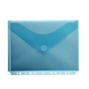 Office box Sobre con cierre y fuelle V-Lock, A4+ vertical con tira taladrada, azul traslúcido