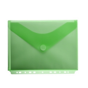 Office box Sobre con cierre y fuelle V-Lock, A4+ vertical con tira taladrada, verde traslúcido