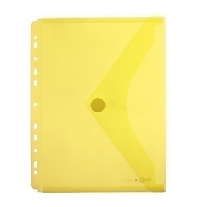 Office box Sobre con cierre V-Lock, A4 vertical con tira taladrada, amarillo traslúcido
