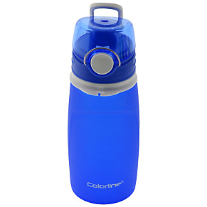 OFFICE Colorline Botella de agua plegable, válvula antifugas, azul, 550 ml OFFICE Colorline Botella de agua plegable, válvula antifugas, azul, 550 ml