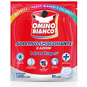 OMINO BIANCO Additivo Smacchiante per lavatrice Idrocaps 5 azioni (confezione 10 capsule)