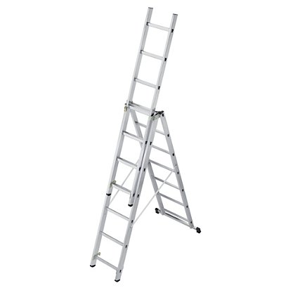 Omvormbare ladder 3-delig HAILO 3 x 7 treden - 1