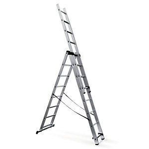 Omvormbare ladder 3-delige HAILO 3 x 8 treden