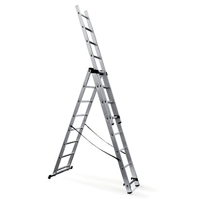 Omvormbare ladder 3-delige HAILO 3 x 8 treden - 1
