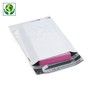 Ondoorzichtige plastic envelop met retoursluiting 80% gerecycled Raja